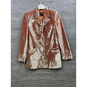 Vintage Versus Gianni Versace Blazer Womens 42 Orange Velvet Made Italy 90s